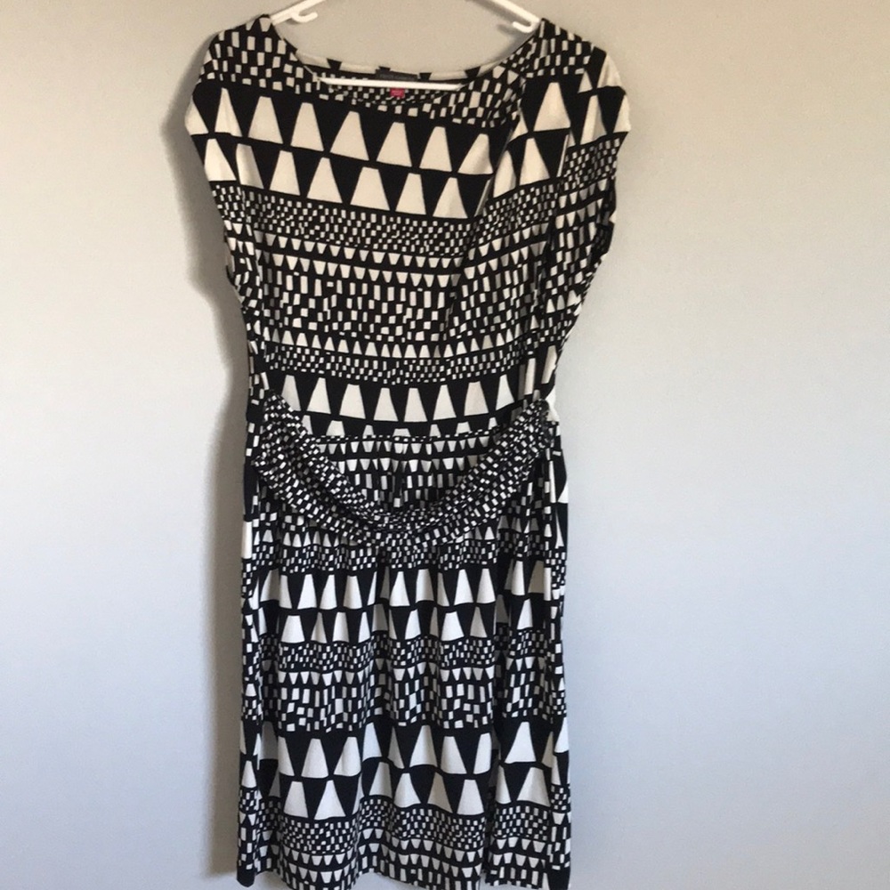 Vince Camuto black and white geometric dress